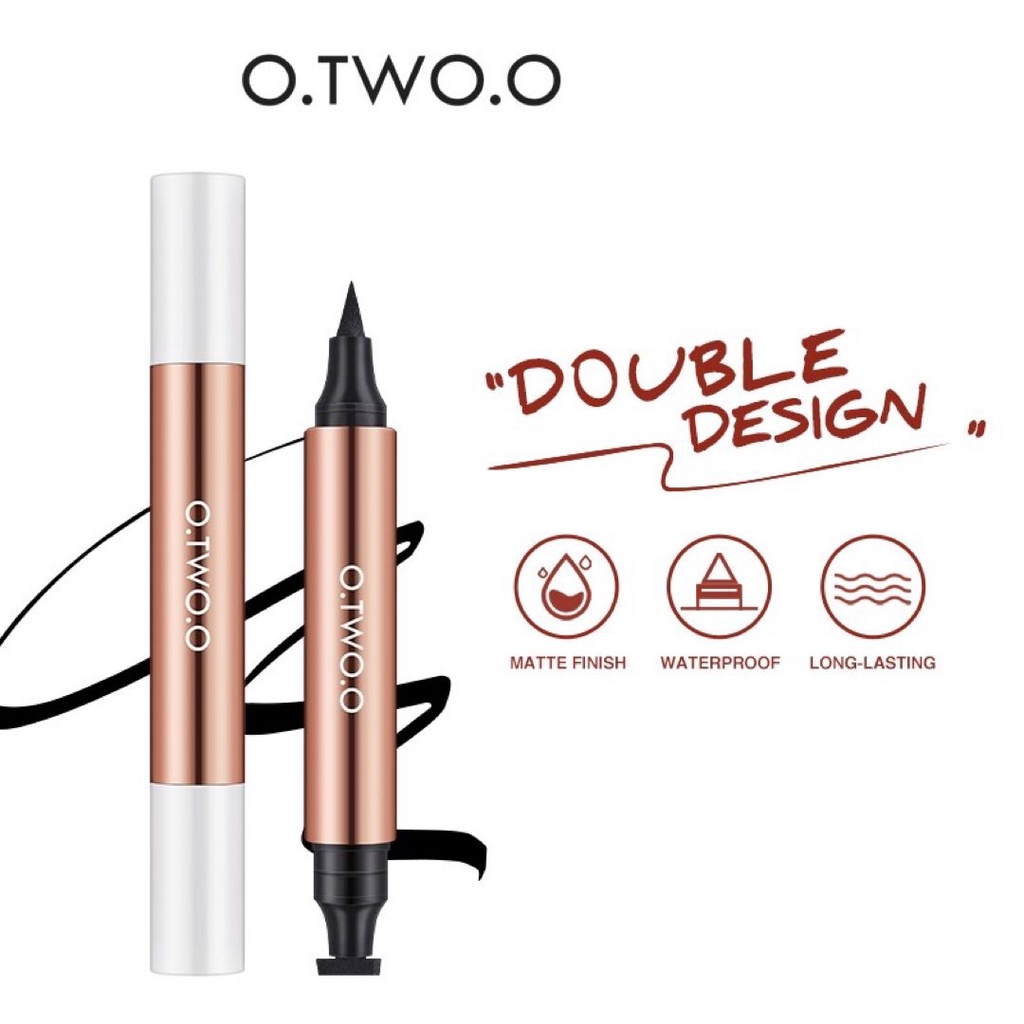 COD/ready stock/O.TWO.O Stamp Eyeliner Black Double Head Waterproof Pencil | Miraculous Cat Eye Stamp Eyeliner Pen