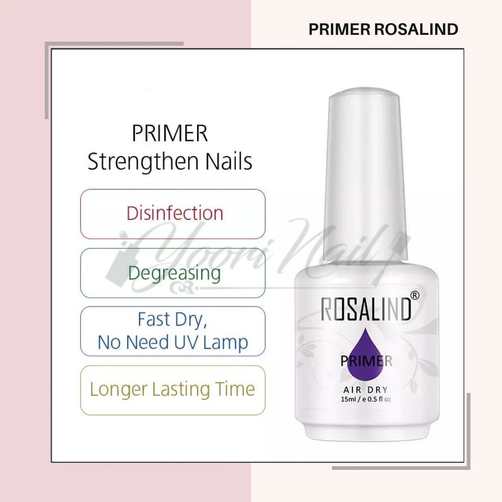 Rosalind Nail Dehydrator Primer 15ml Base Nail Art Kutek Gel Nail Polish Nail Art