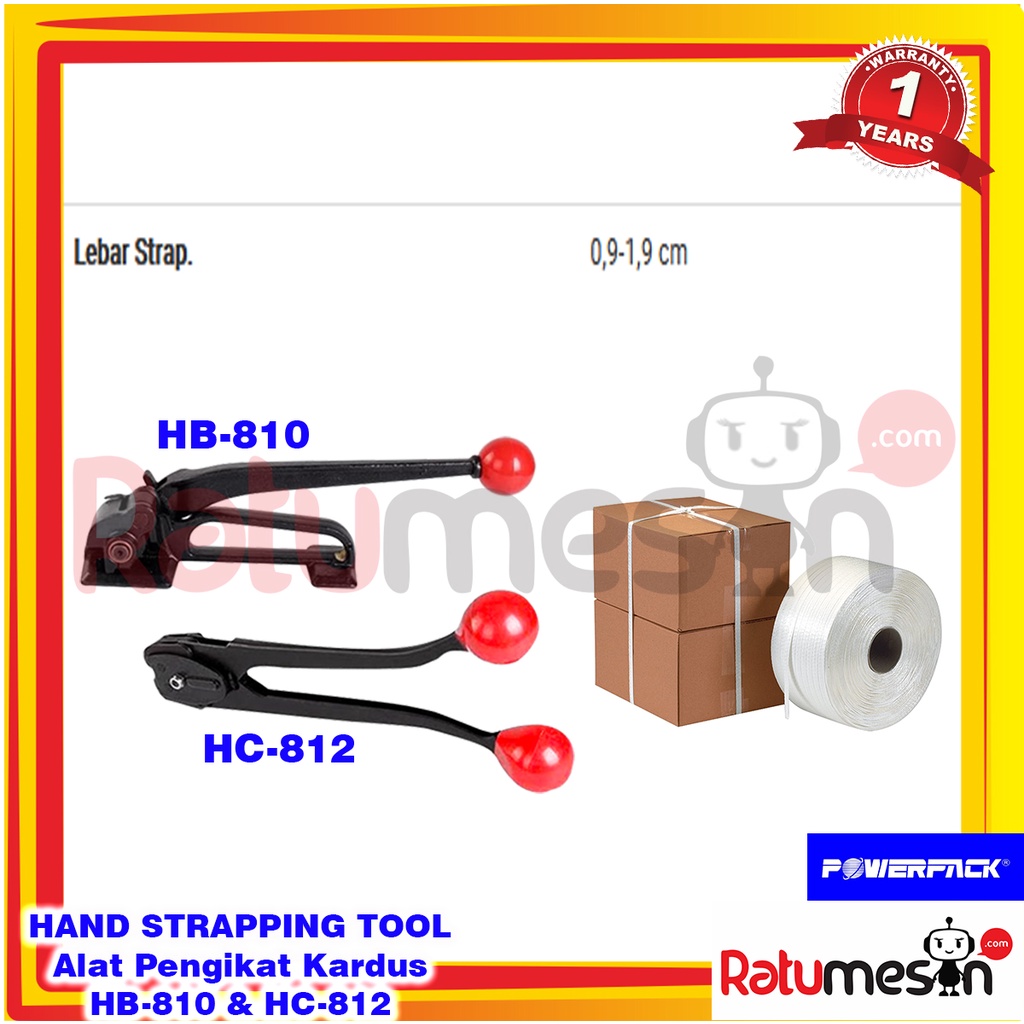 

Hand Strapping Tool / Alat Pengikat Kardus HB-810 & HC-812 POWERPACK