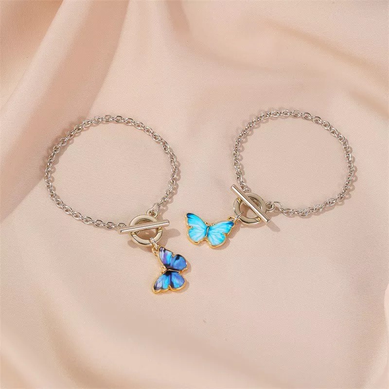 Blue Butterfly Gelang Liontin Kupu kupu  kalung liontin blue butterfly