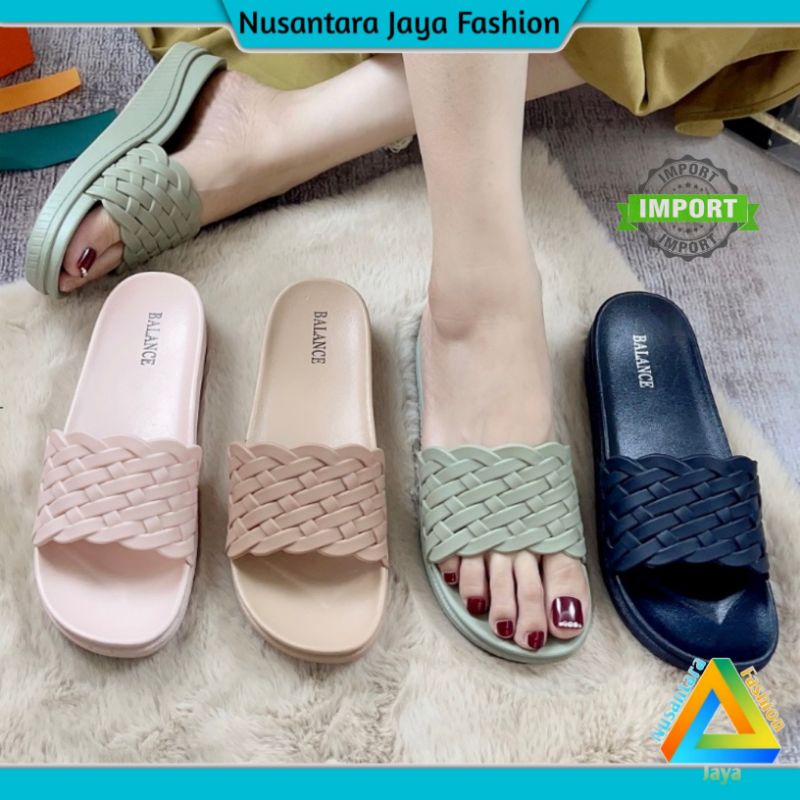 Sandal Selop Wedges Fashion Korea Balance 2088 X1