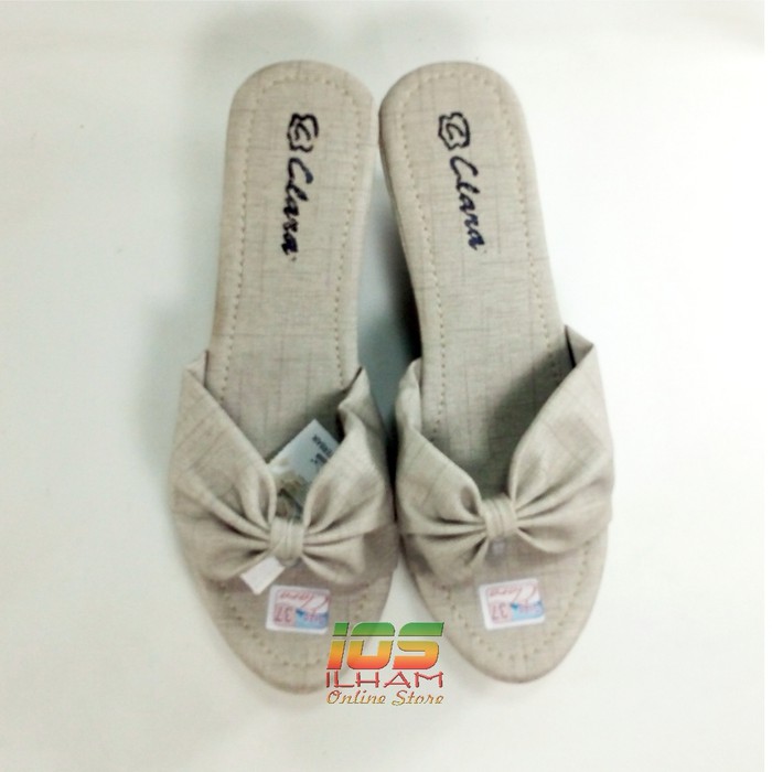 Sandal Wedges Wanita Clara T.04 Hak 8cm Size 37-40 Abu2