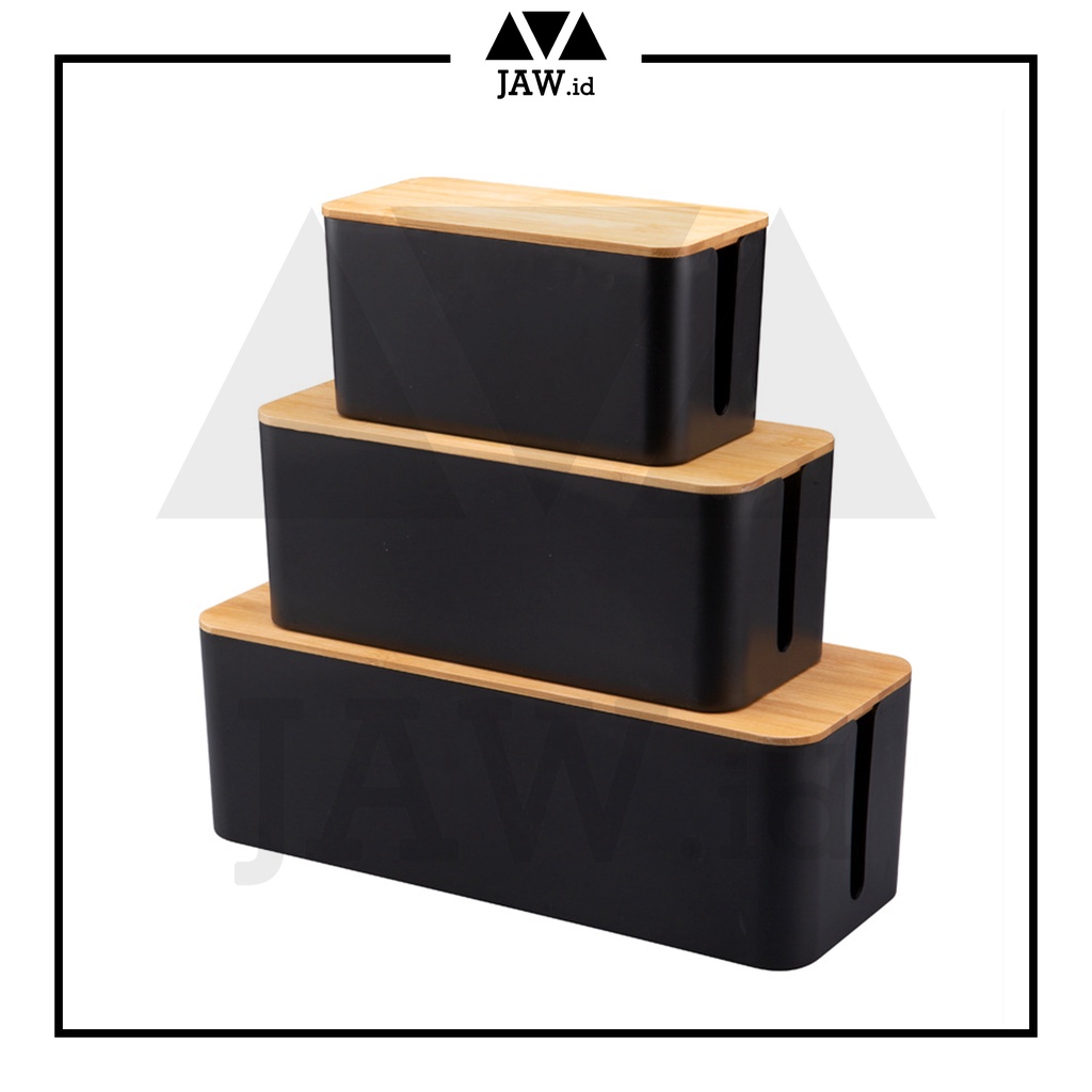 JAW.ID Cable Management Box / Kotak Organizer Kable Tutup Kayu