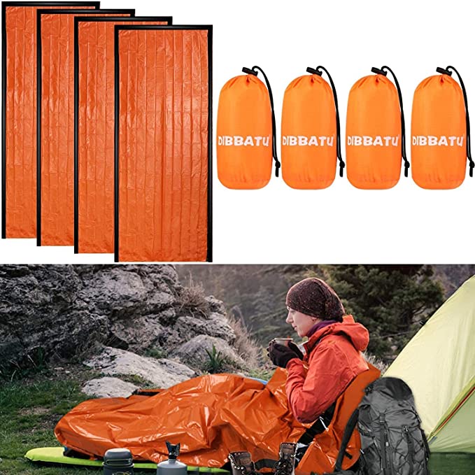 Compact Bivy Sack Emergency Survival Sleeping Bag / Portable Waterproof Reusable Thermal Sleeping Bags / Waterproof First Aid Survival Camping Hiking Travel Bags