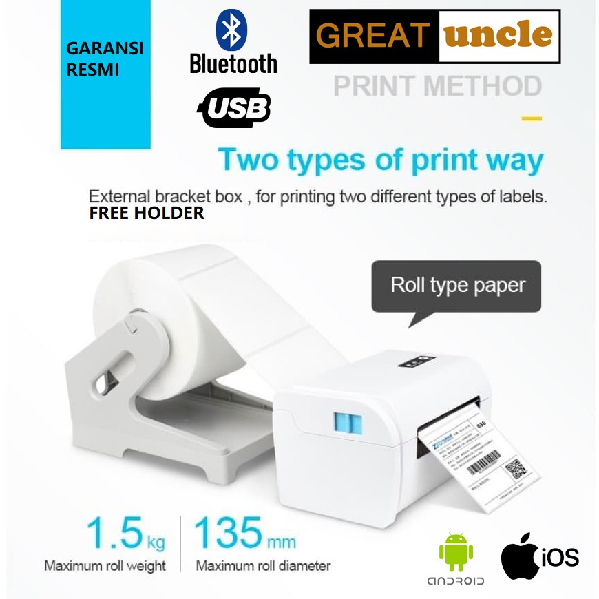 PRINTER BARCODE STICKER/LABEL 110MM BLUETOOTH/USB ZJIANG ZJ-9200