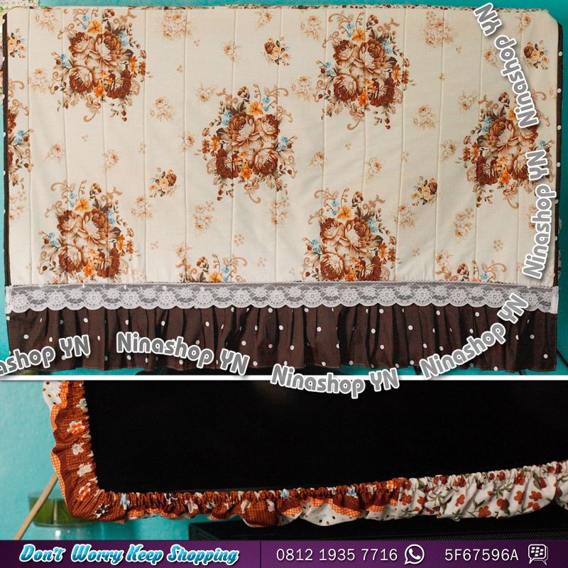 COVER TV LCD/LED MODEL RENDA FLOWERS BROWN