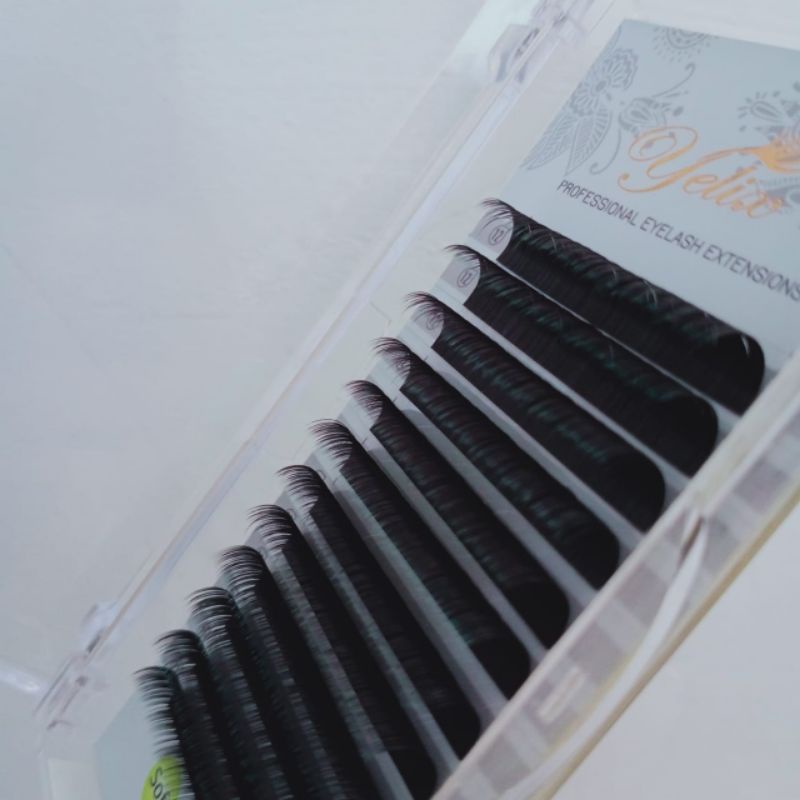 Yelix Flat Lashes D+0.20 Dimension bahan Ellipse super lembut