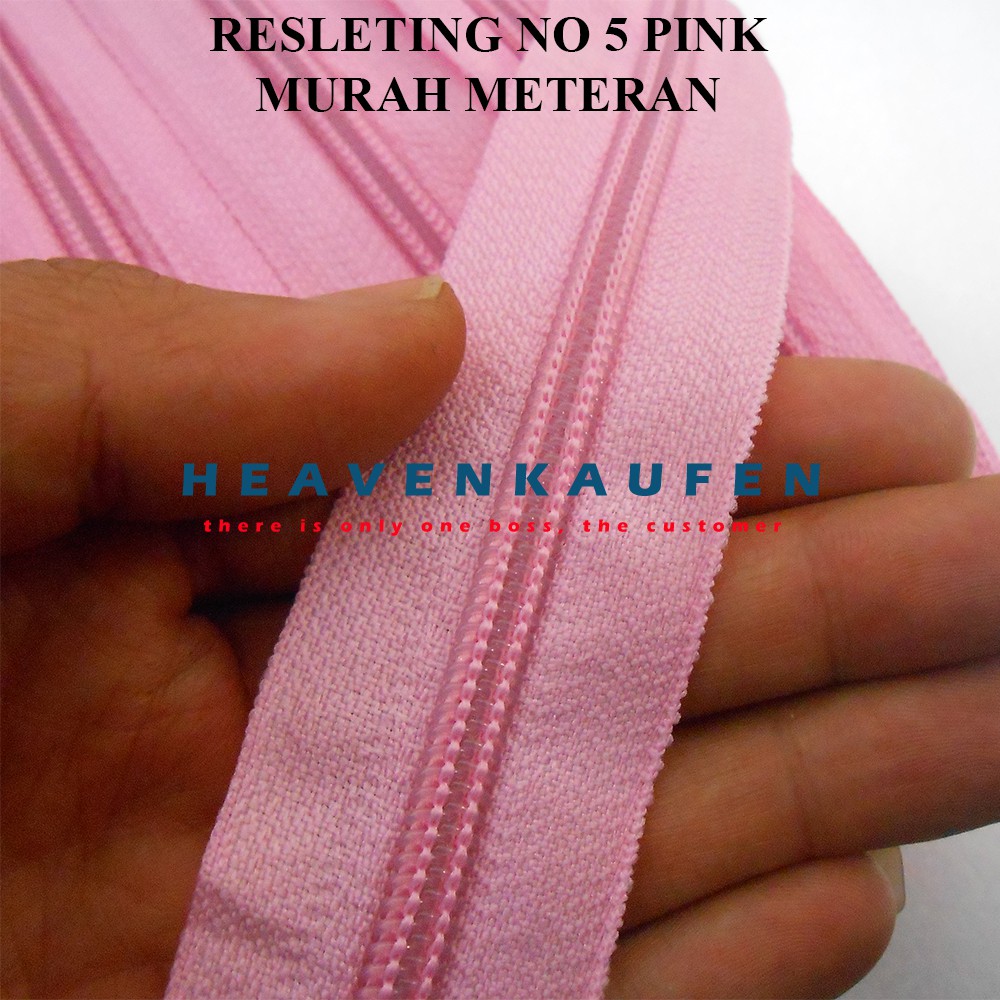 Resleting Zipper Pink No 5 Meteran Murah