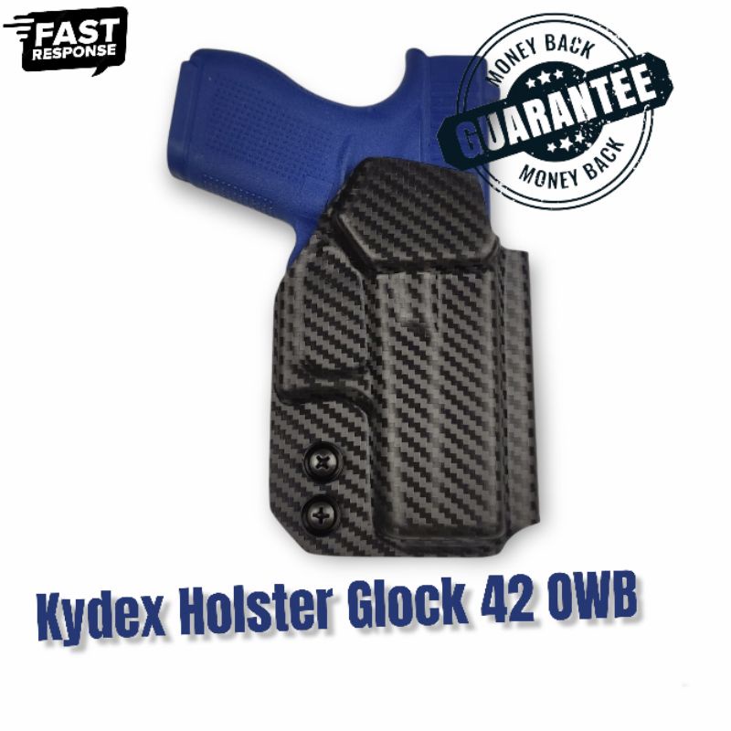 OWB Kydex Glock 42 Motif Carbon 2mm GL 42 Outside Right Hand