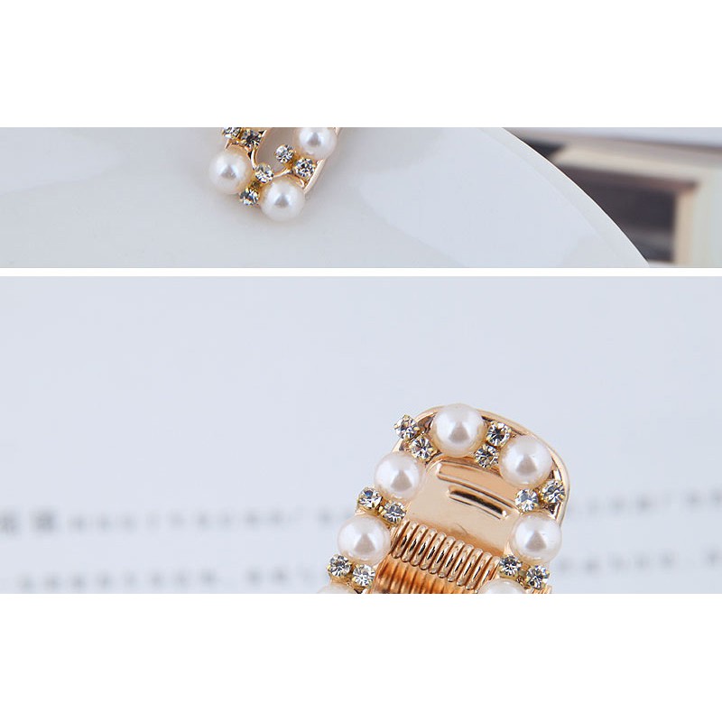 LRC Jepit Rambut Fashion Gold Metal-studded Pearl Hair Clip A57779