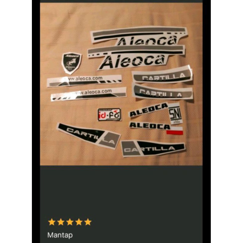 Decal stiker sepeda ALEOCA CARTILA