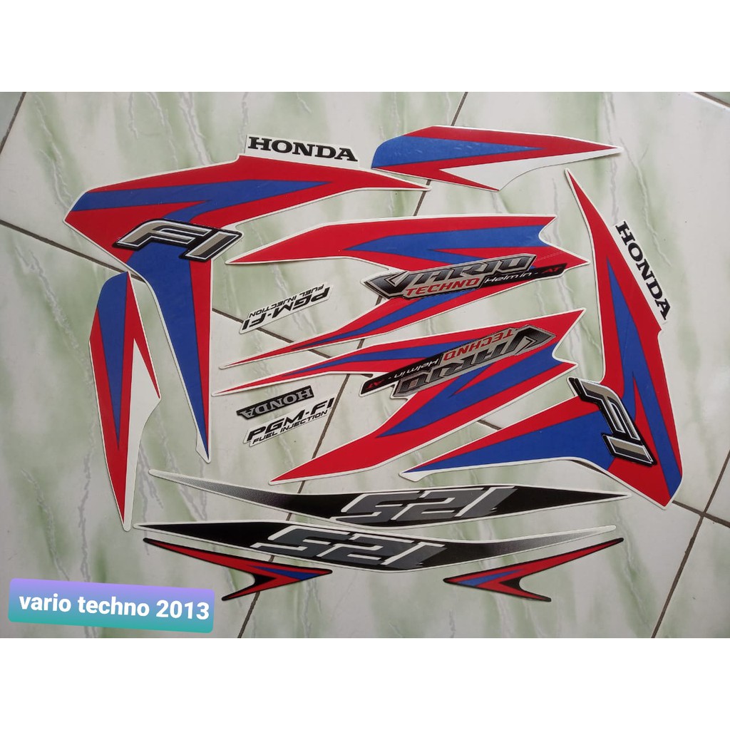 stiker striping honda vario techno 125 2013 putih