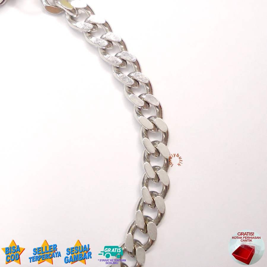 Lovelybutik Gelang Anak Titanium 3lsa Gelang Tangan Rantai Anak Titanium Ukuran 15 Cm Bonus Kotak Perhiasan