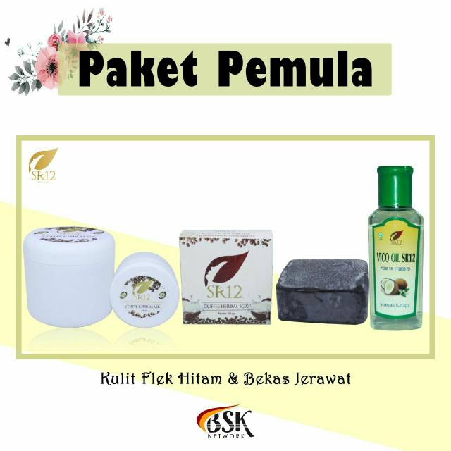 PAKET PEMULA SR12 - UNTUK KULIT FLEK HITAM, KUSAM & BEKAS JERAWAT