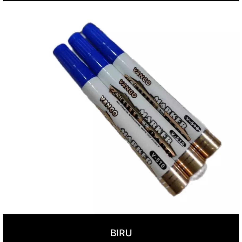 VANCO SPIDOL PAPAN TULIS / SPIDOL WHITEBOARD WB510 WARNA BIRU / HITAM ISI 3 Spidol Whiteboard