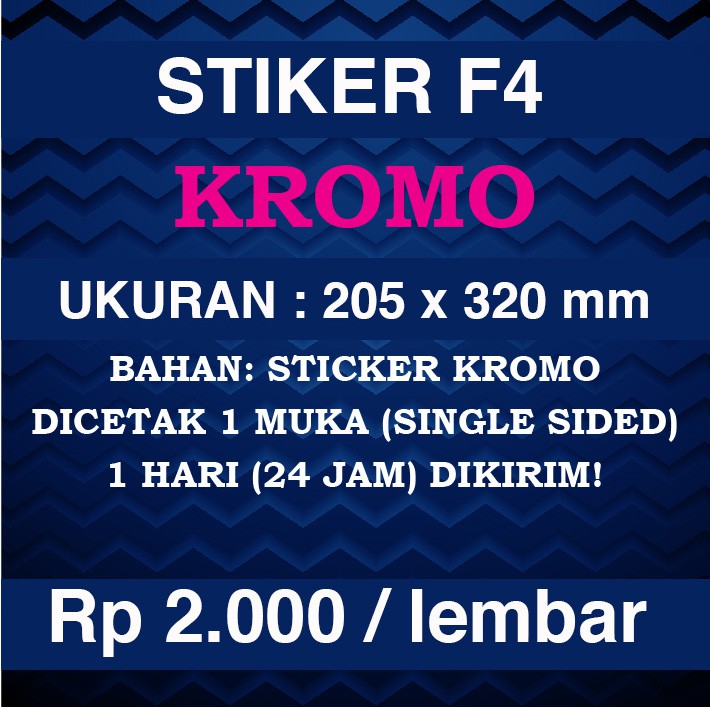 

Print Cetak Label Sticker Kromo Chromo Stiker Bontak Ukuran F4 Folio untuk label kemasan produk dll