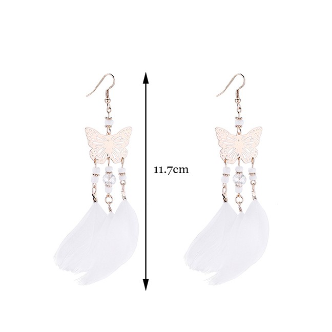 LRC Anting Gantung Fashion Fringed Butterfly Earrings Y6127X