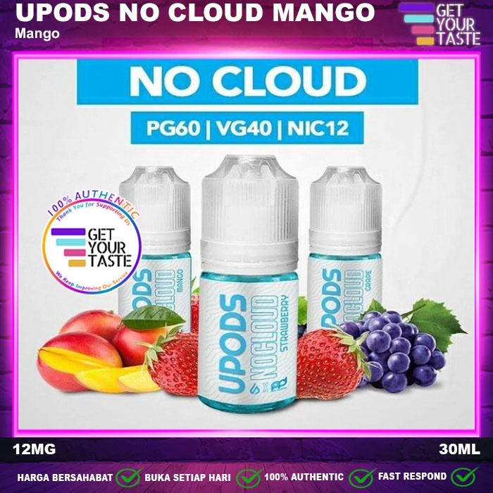 Liquid Upods No Cloud Mango 30ML  Salt Nic by Upods x Podpacker