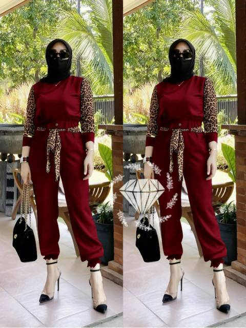 SET CELANA JUMPSUIT JAGUAR TUTUL, MOSCREPE, SETELAN