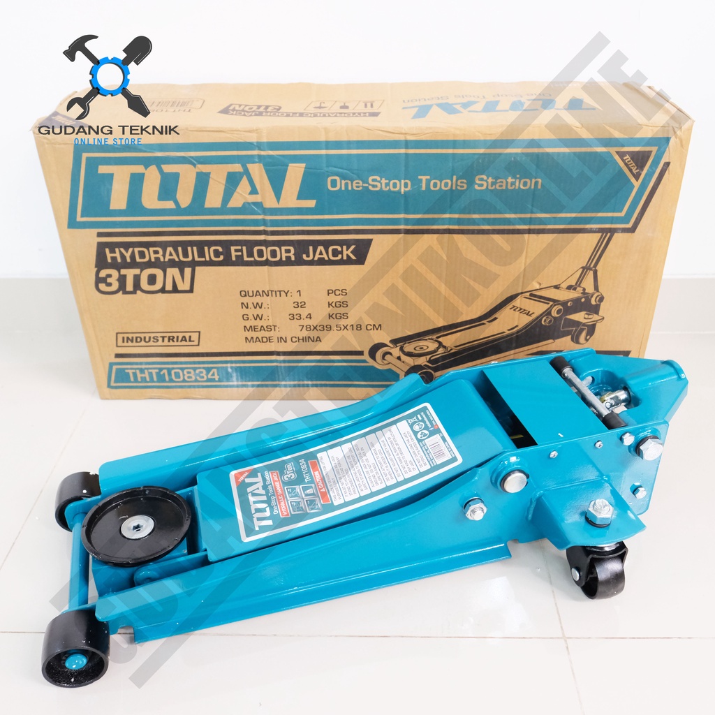 Dongkrak Buaya 3 Ton TOTAL THT10834 PREMIUM / Dongkrak Mobil 3Ton TOTAL THT 10834 - Hydraulic Floor Jack