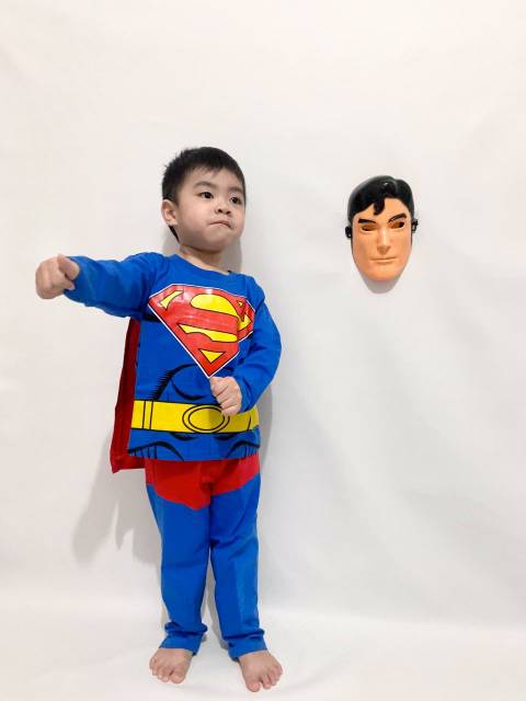 Baju anak kostum superhero superman sayap dc gratis topeng / SETELAN BAJU KOSTUM ANAK SUPERMAN SAYAP GRATIS TOPENG