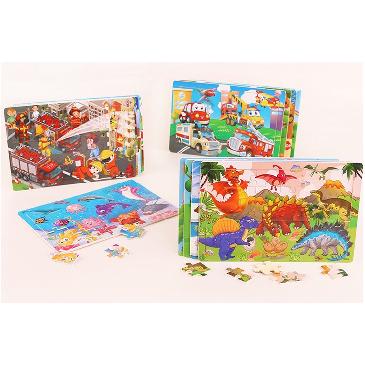 MAINAN EDUKATIF / JIGSAW PUZZLE / PUZZLE KAYU GAMBAR 30 PCS LUCU