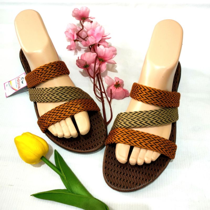 sandal wanita murah ban 3 kombinasi Felonie WD 02 turki rajut terbaru