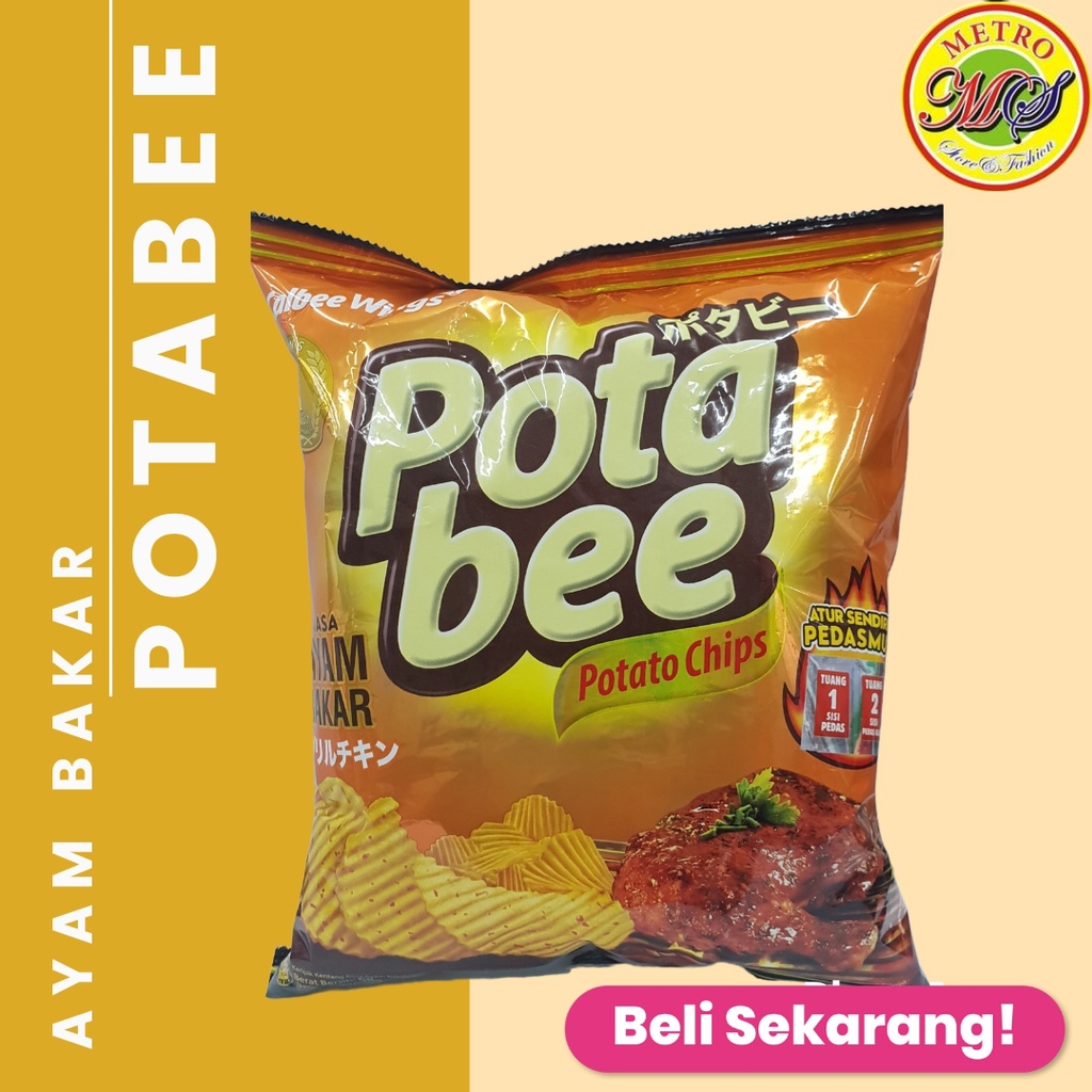 

POTABEE Keripik Kentang 68 GR | RASA AYAM BAKAR, WAGYU BEEF STEAK, MELTED CHEESE STEAK, GRILLED SEAWED.