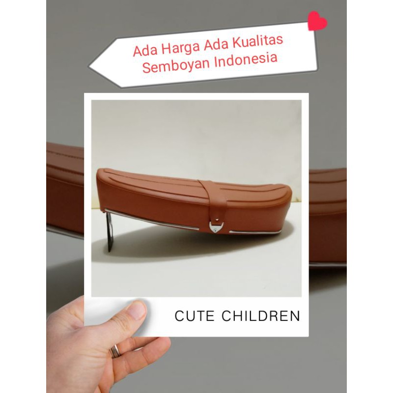Jok Panjang Motor Vespa Warna Coklat dasaran Per