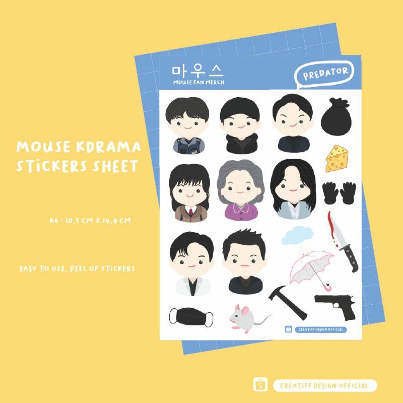 Mouse Kdrama Stickers Sheet