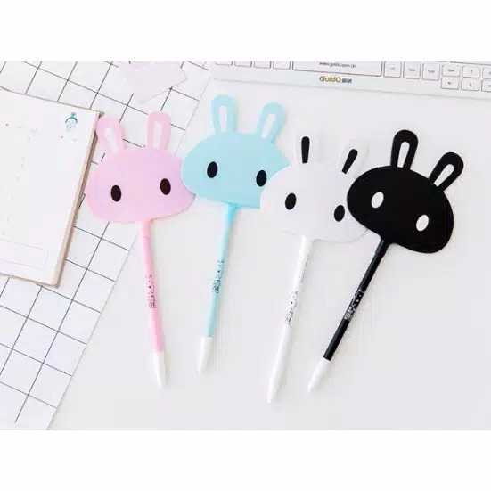 

LP247 Pena Kipas Kelinci Pena Lucu Bentuk Kipas Pulpen Karakter Rabbit