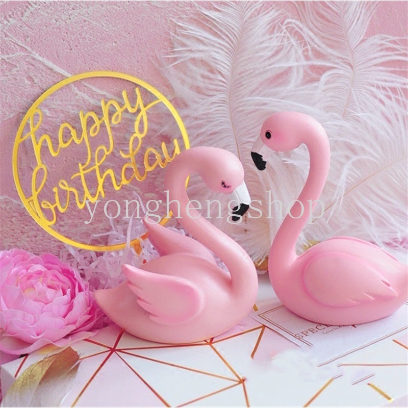 Topper Kue Ulang Tahun Bentuk Flamingo Sayap Angsa Untuk Dekorasi Pernikahan