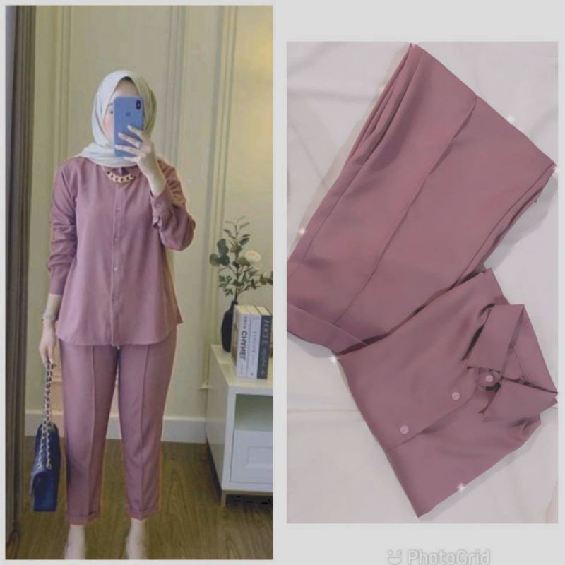 One Set Wanita Sarah Sheilka itycreep lengan Panjang Setelan Wanita import korean style