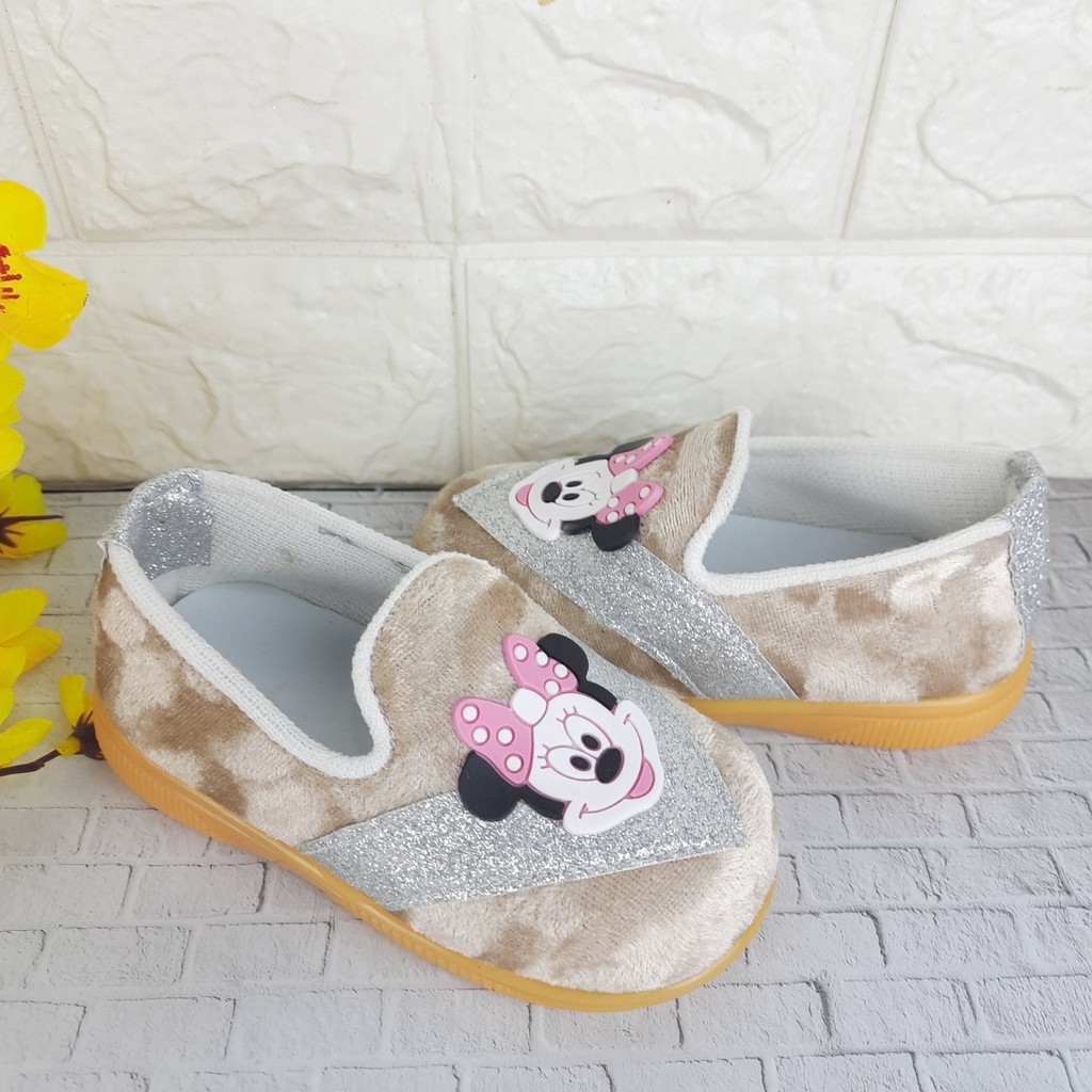 [TAMAN SEPATUKU] SEPATU TRENDY MURAH PESTA ANAK PEREMPUAN KARTUN MICKEY 1 2 3 TAHUN SOL BUNYI CAX36