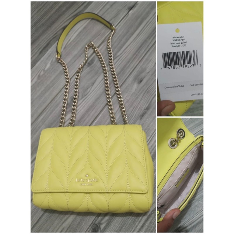 Tas Kate Spade KS mini Emelyn Briar Lane Crossbody Bag Lime Light New Original