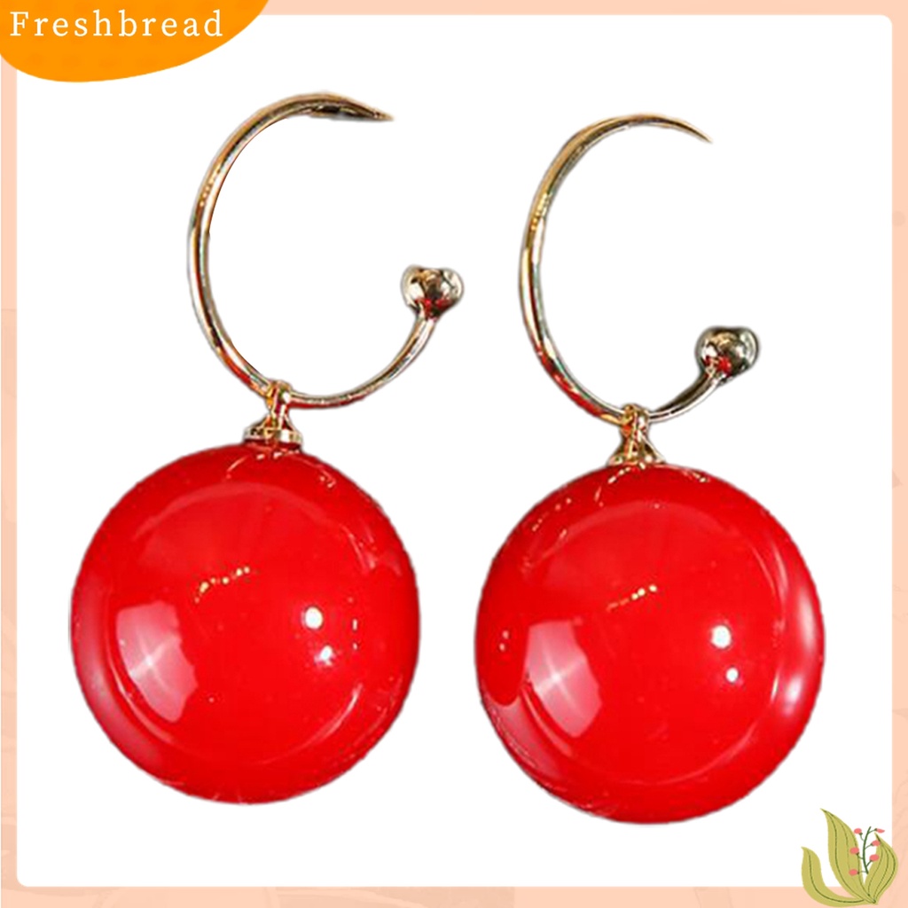 Terlaris Women Fashion C-shape Faux Pearl Dangle Pendant Ear Stud Earring Jewelry Gift