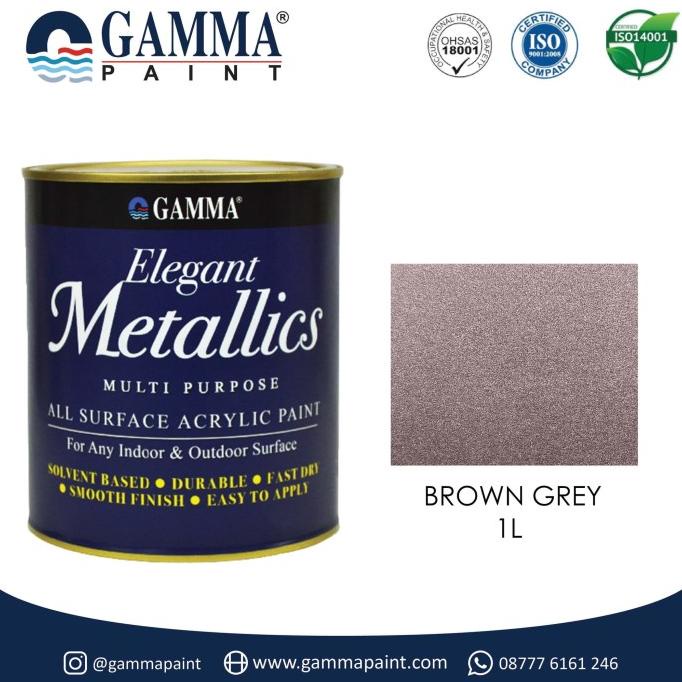Elegant Metallics - BROWN GREY - Cat Duco Metalik NC Besi & Kayu