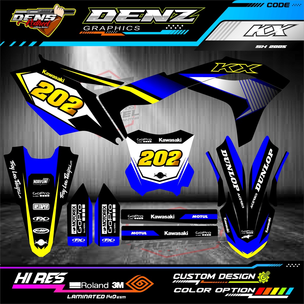 decal sticker kxf 250 450 full costom no nama warna sticker kxf full body motor