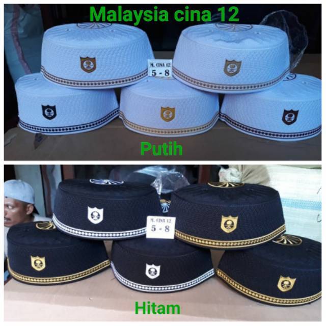 Grosir 10 pcs - Peci Kopiah Malaysia Cina 12 - MACOM NZ| Basmalah Muslim Store