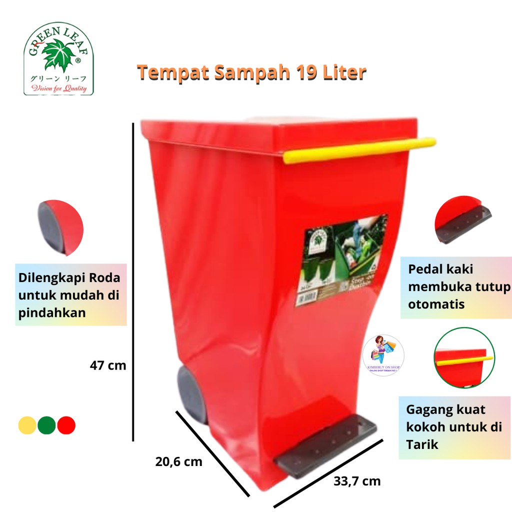 Tempat Sampah Injak 19 Liter Green Leaf 2128 VENTURA