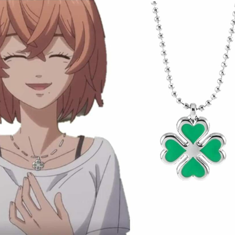 Kalung Rantai Dengan Liontin Daun Clover Tokyo Revengers Hinata Tachibana Untuk Wanita