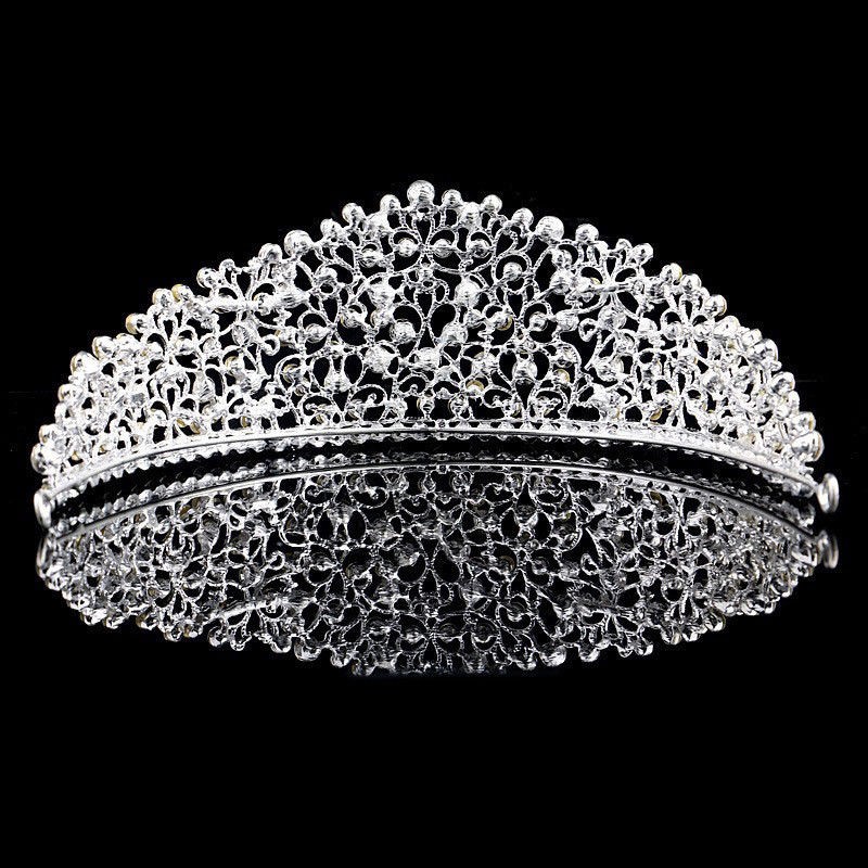 Sparkling Big Wedding Diamante Pageant Tiaras Hairband Crystal Crowns For Brides