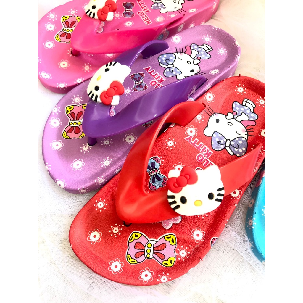 Sandal Anak Perempuan Jepit helo kitty 3-7 Tahun LCR Size 30-35 [3-7 Tahun]