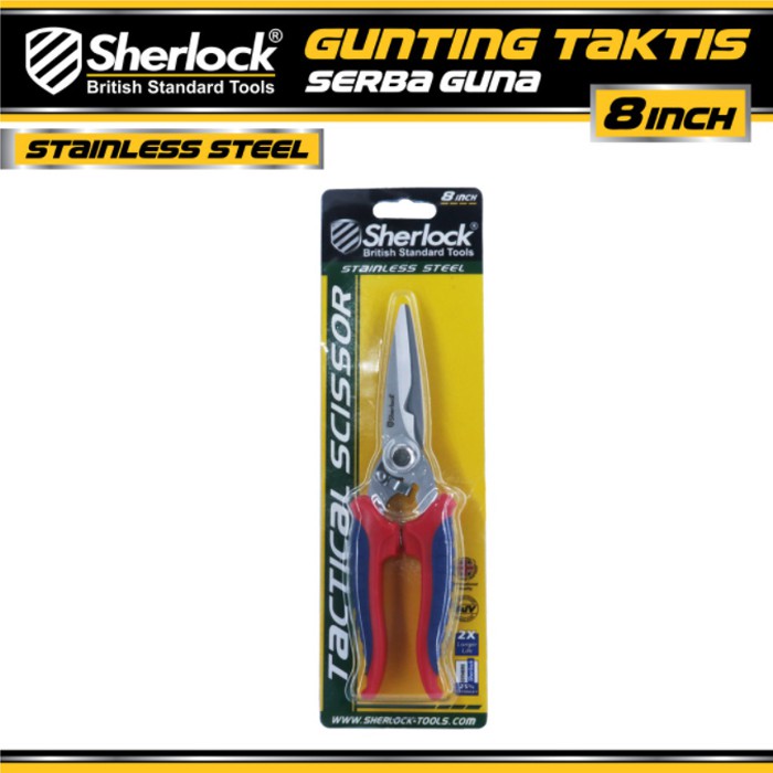 Gunting Taktis 8 inch / Sherlock Gunting Serba Guna / Gunting Dahan Ranting