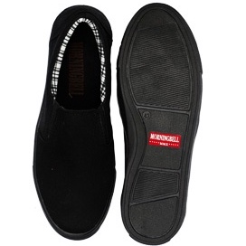 MORNINGBELL - SEPATU PRIA MURAH BERKUALITAS SLIP ON MOJO FULL BLACK