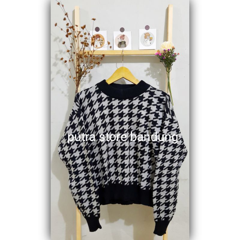 REALPICT SWEATER RAJUT AYUMI MOTIF / ATASAN RAJUT WANITA RAJUT 7 GATE