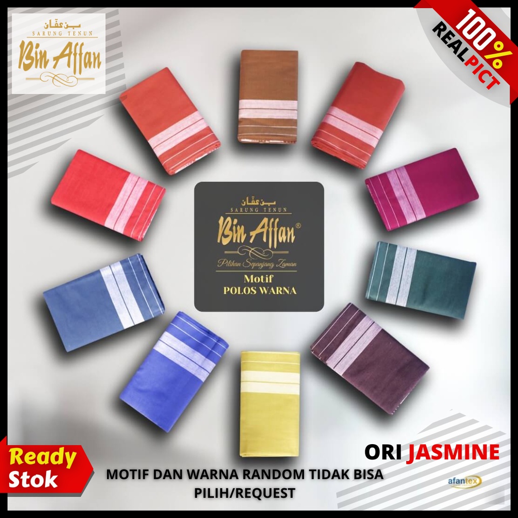 Sarung tenun bin affan polos warna hitam putih