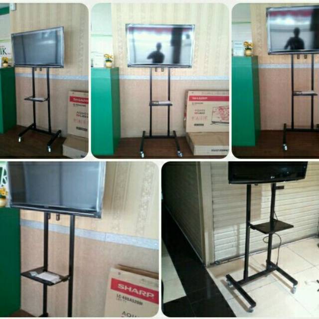 BRACKET STAND TV 65 60 55 50 49 45 43 40 32 INCH DILENGKAPI RODA