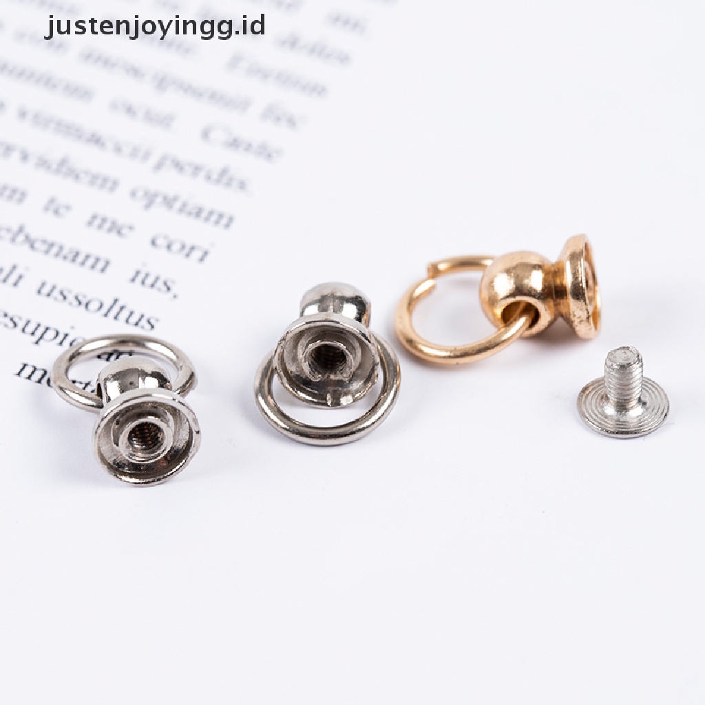 10pcs Kancing Rivet Bentuk O Bahan Metal Ukuran 8mm Untuk Tas / Handphone