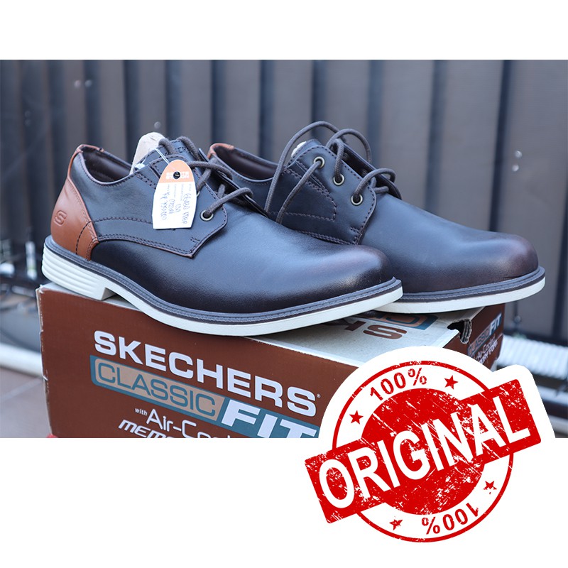 Sepatu Kulit Skechers Matlo Alsen Classic Fit - ORIGINAL Pria